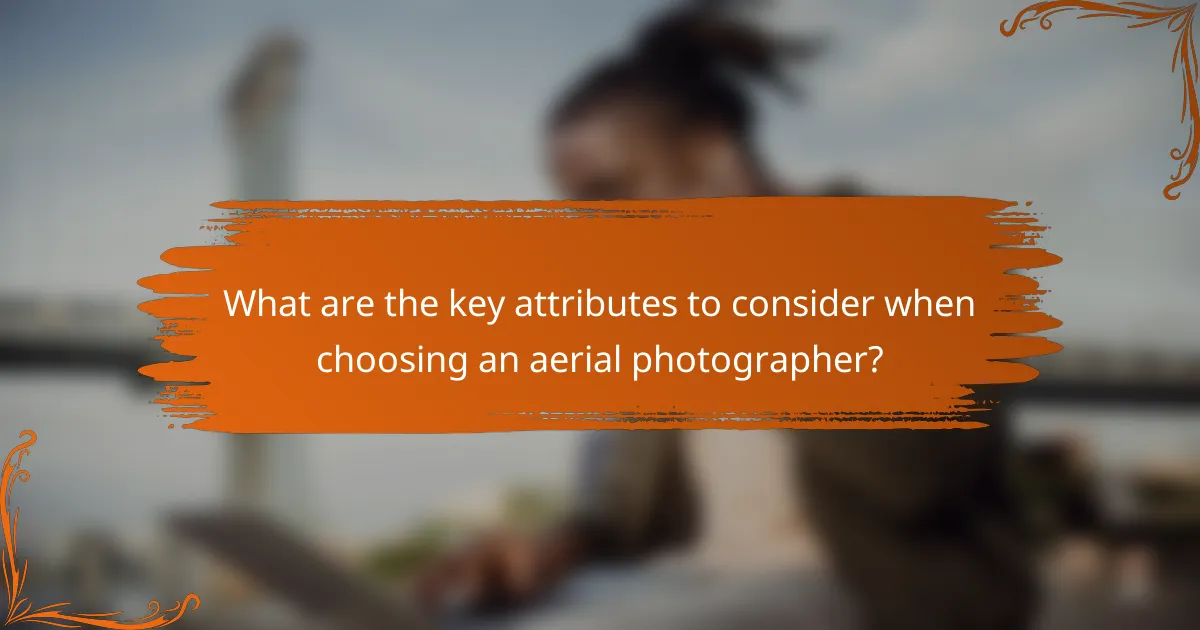 What are the key attributes to consider when choosing an aerial photographer?