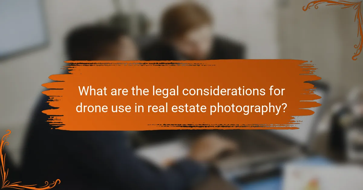 What are the legal considerations for drone use in real estate photography?