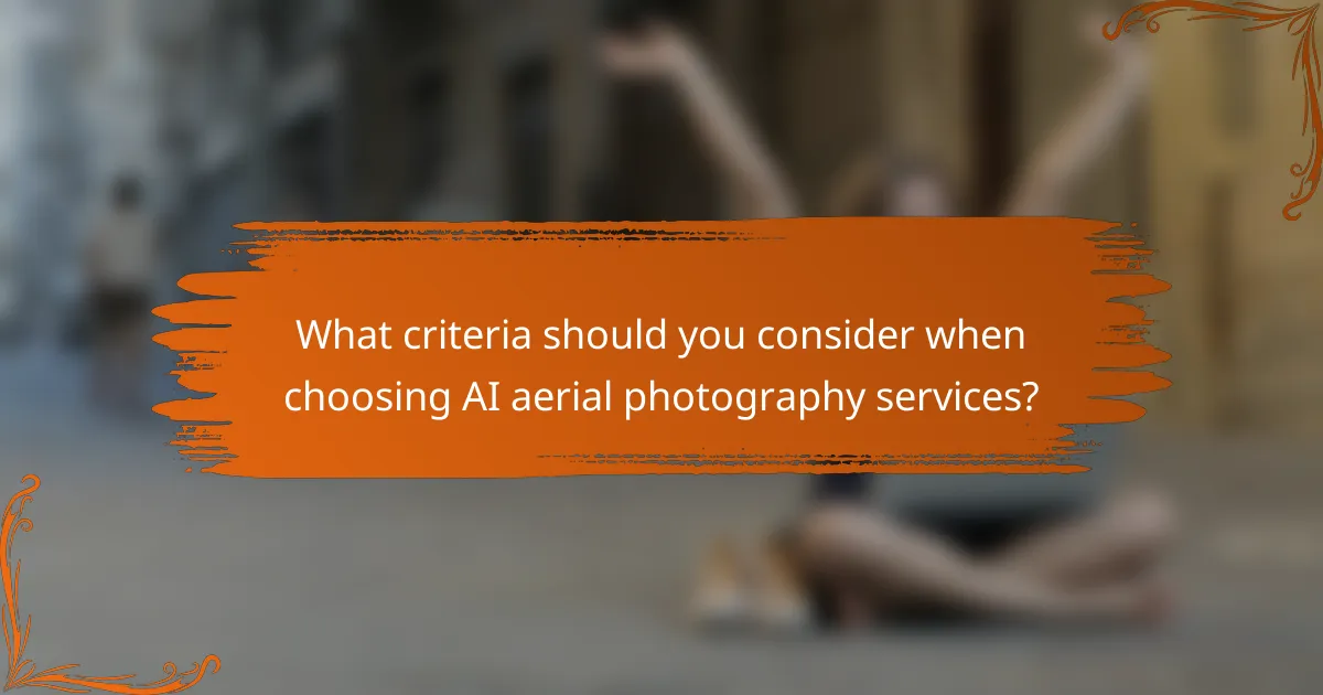 What criteria should you consider when choosing AI aerial photography services?